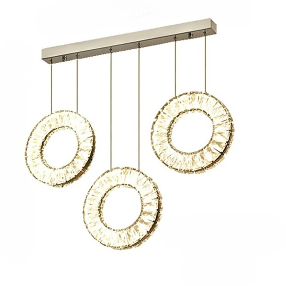 Modern Hanging Crystal Ring Light - Picture 3 of 5